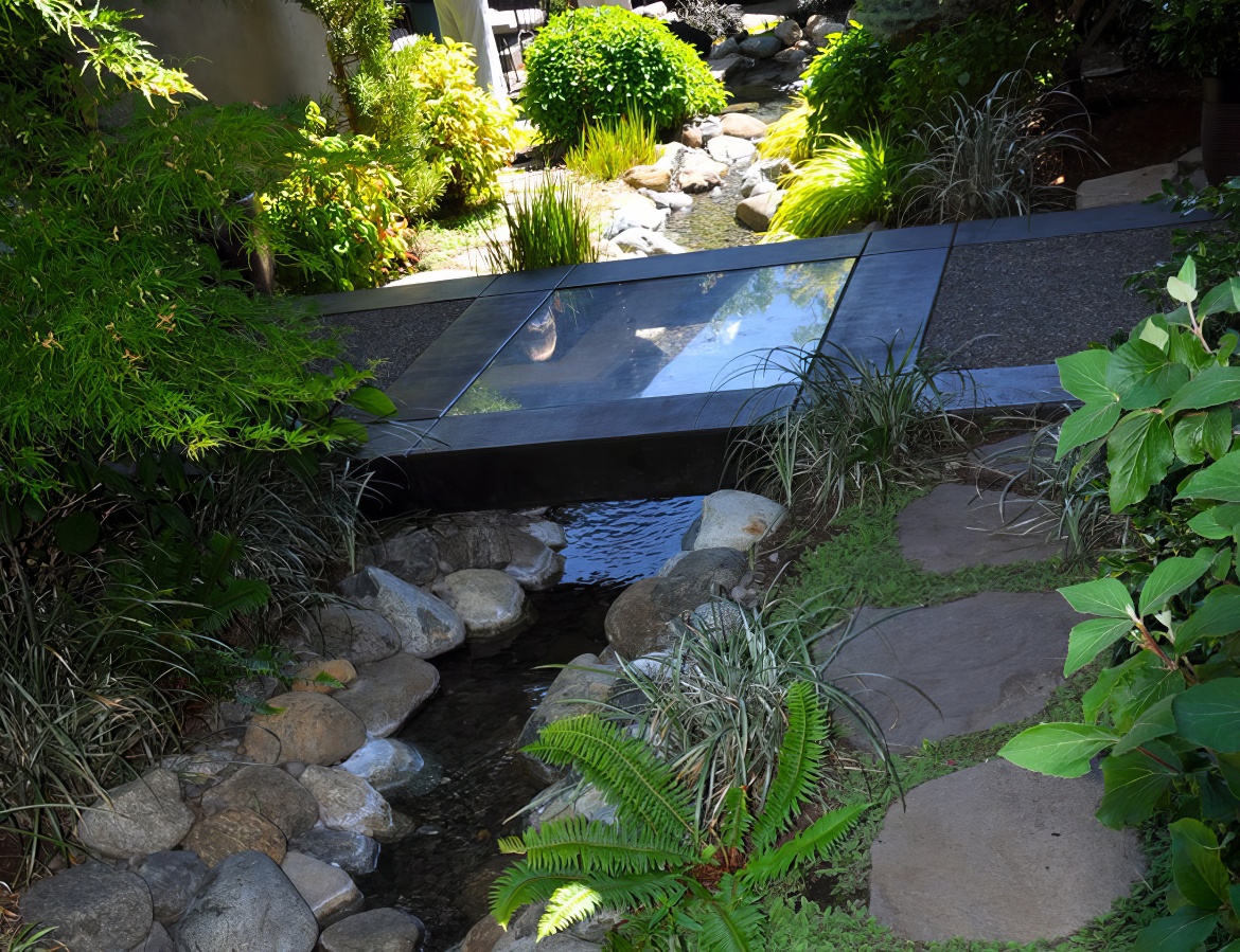 See Through Bridge Over Stream